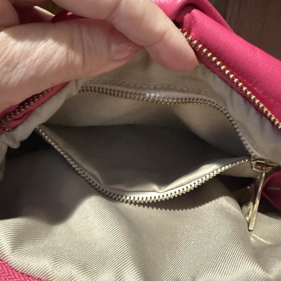 Valentina Fiore Italian Leather Magenta Woven Hand Shoulder‎ Bag Purse Handmade - Picture 8 of 10